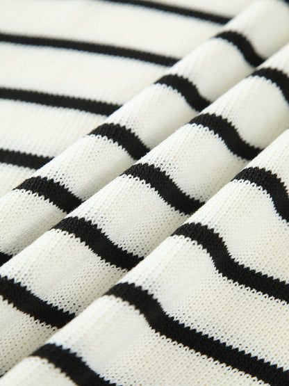 Klasyczny sweter w paski z kamizelką