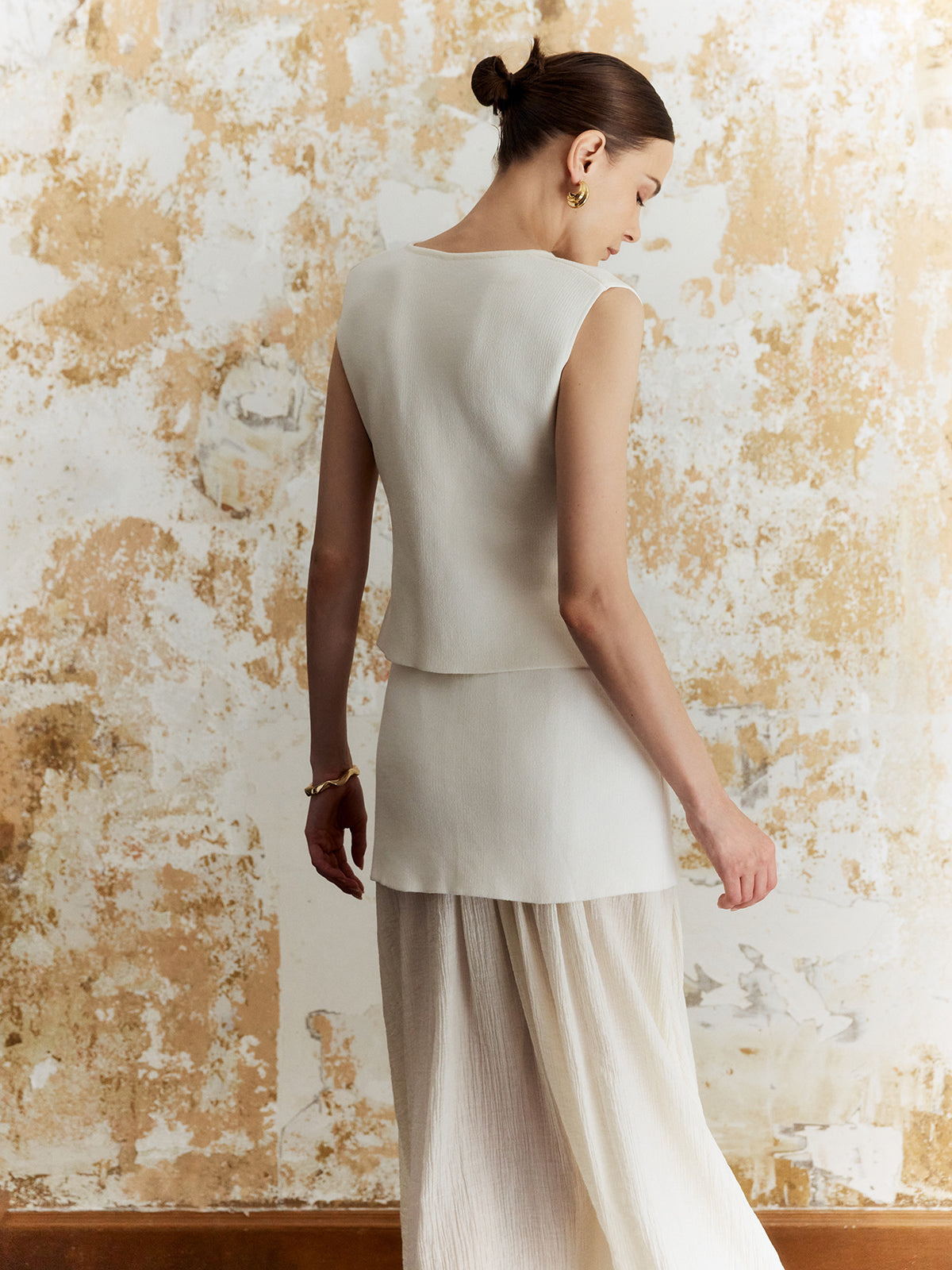 Düz Düğmeli Örgü Midi Etek Takım