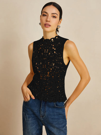 Top szydełkowy z pustym ściegiem