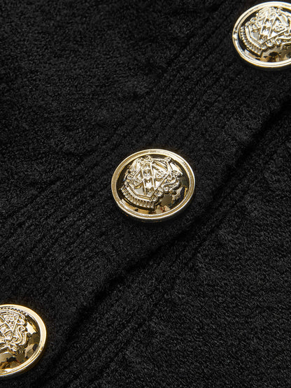 Balıkçı Yaka Düğmeli Kemerli Örme Maxi Elbise