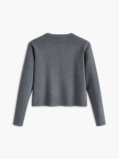 Kardigan dzianinowy z okrągłym dekoltem i guzikami