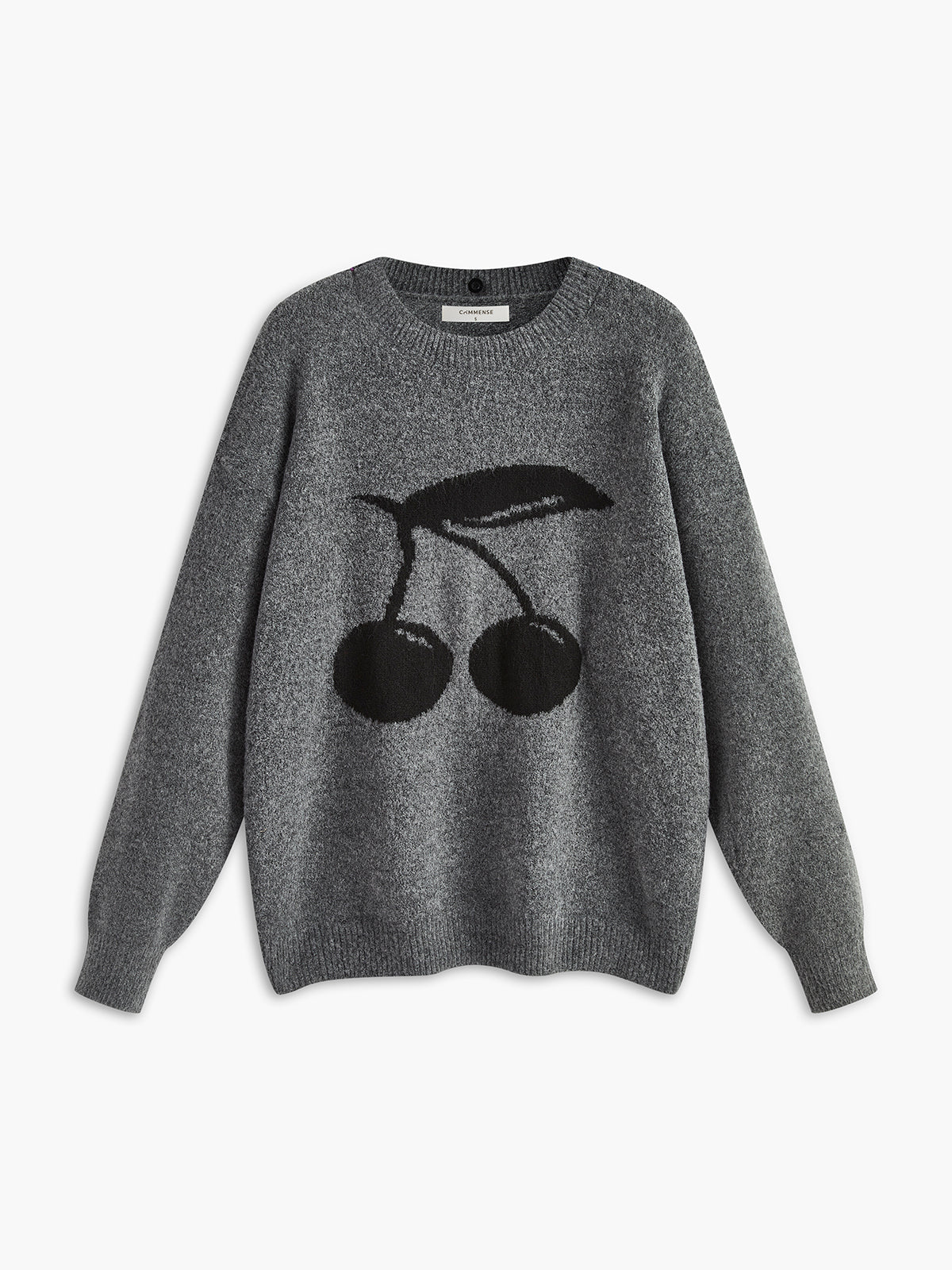 Sweter z mieszanki bawełny z nadrukiem wiśniowym