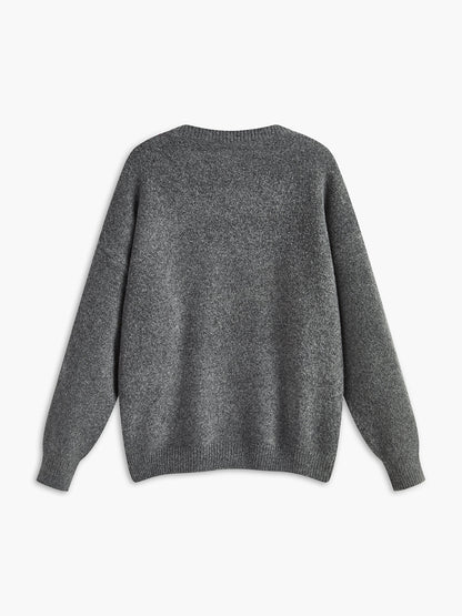 Sweter z mieszanki bawełny z nadrukiem wiśniowym