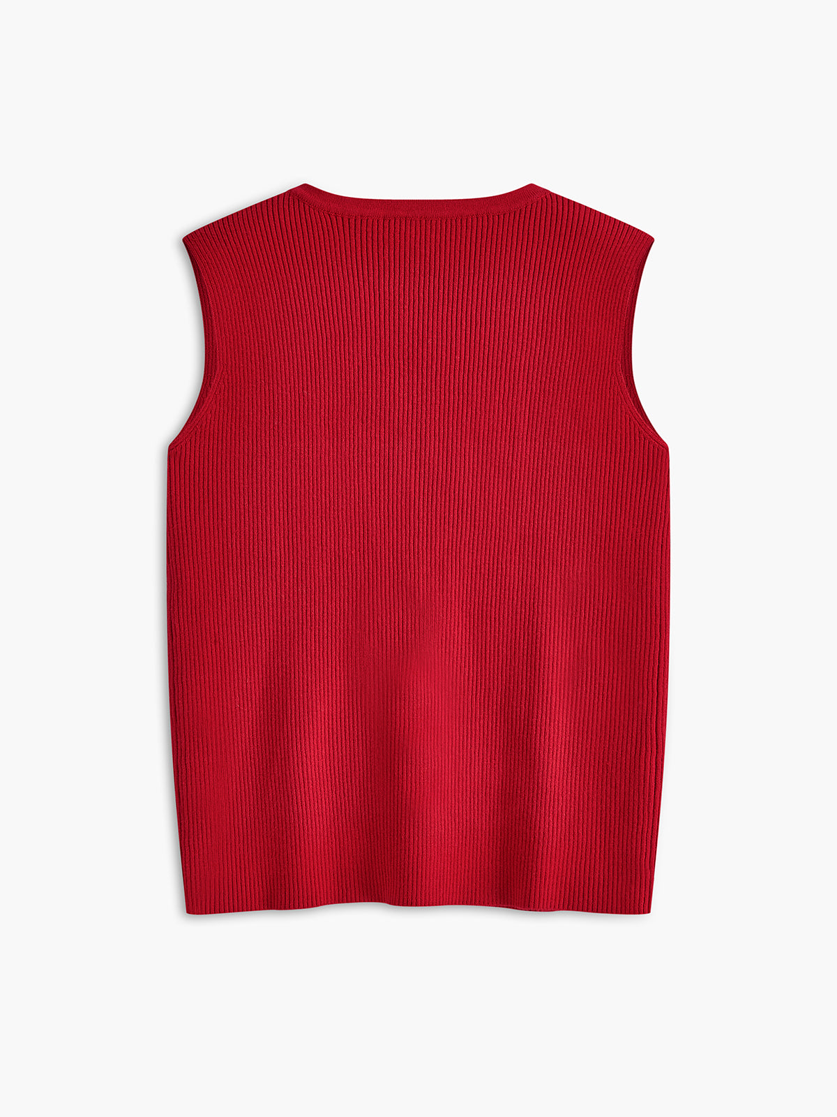 Dzianinowa kamizelka z prążkowanym kołnierzykiem i wiązaniem