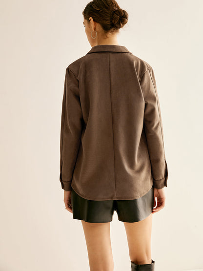 Cepli Süet Polo Ceket