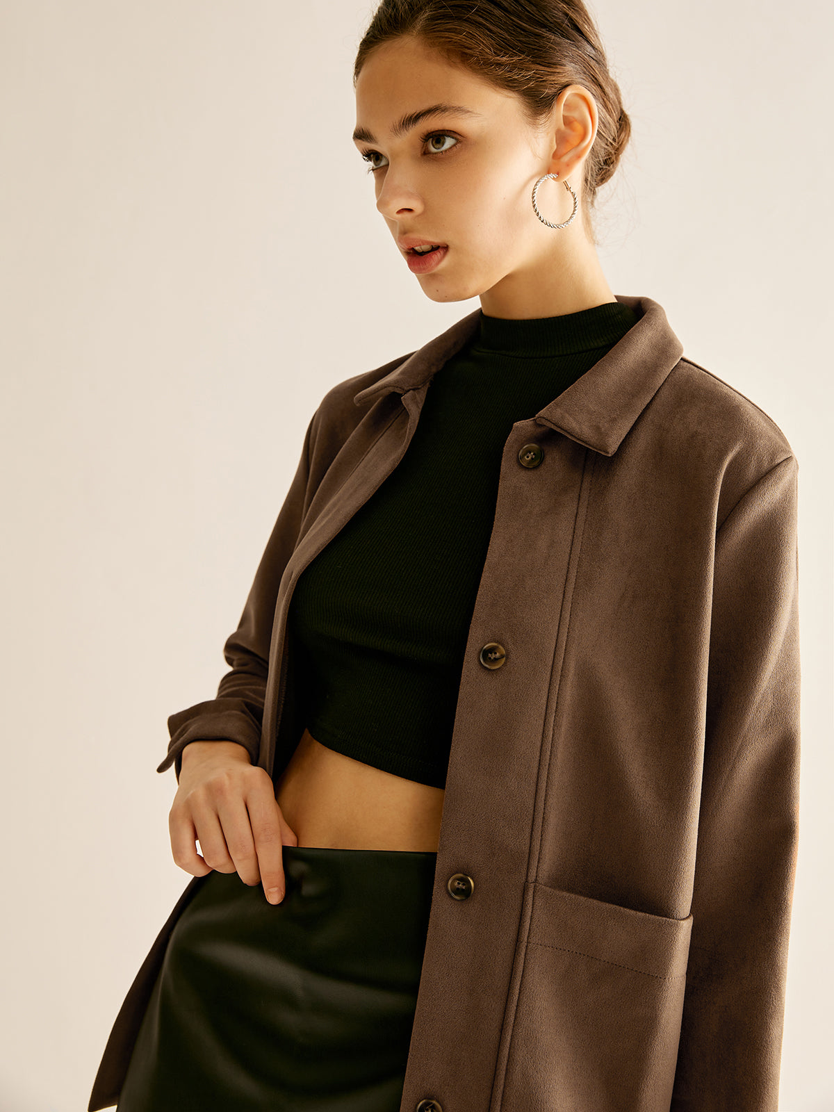 Cepli Süet Polo Ceket