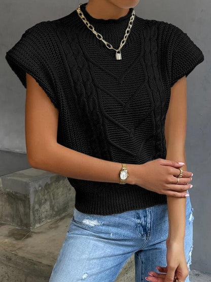 Düz Kısa Kollu Kazak Yelek