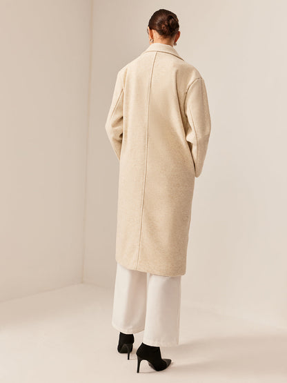 Şık Keten Uzun Palto