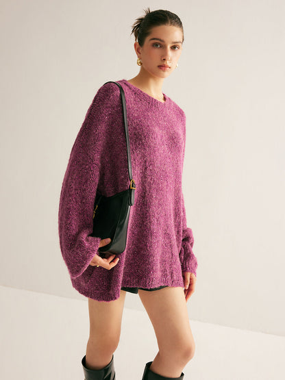 Luźny sweter z cekinami