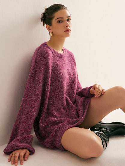 Luźny sweter z cekinami