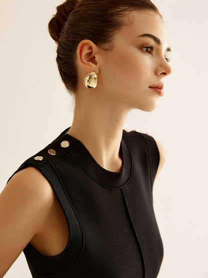 Kontrastująca marszczona sukienka mini z dzianiny