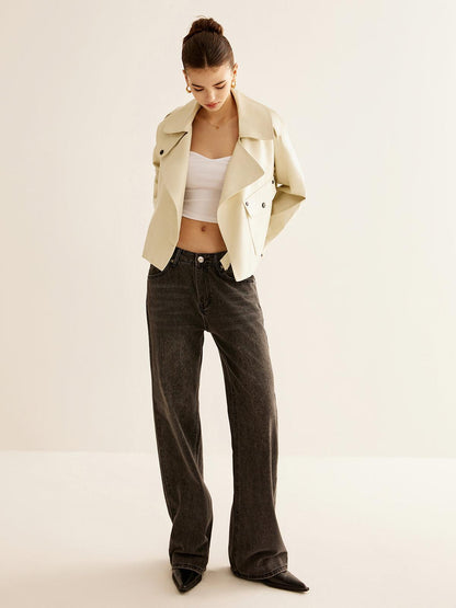 Avant-Garde Biker Kısa Trençkot