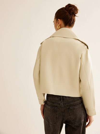 Avant-Garde Biker Kısa Trençkot