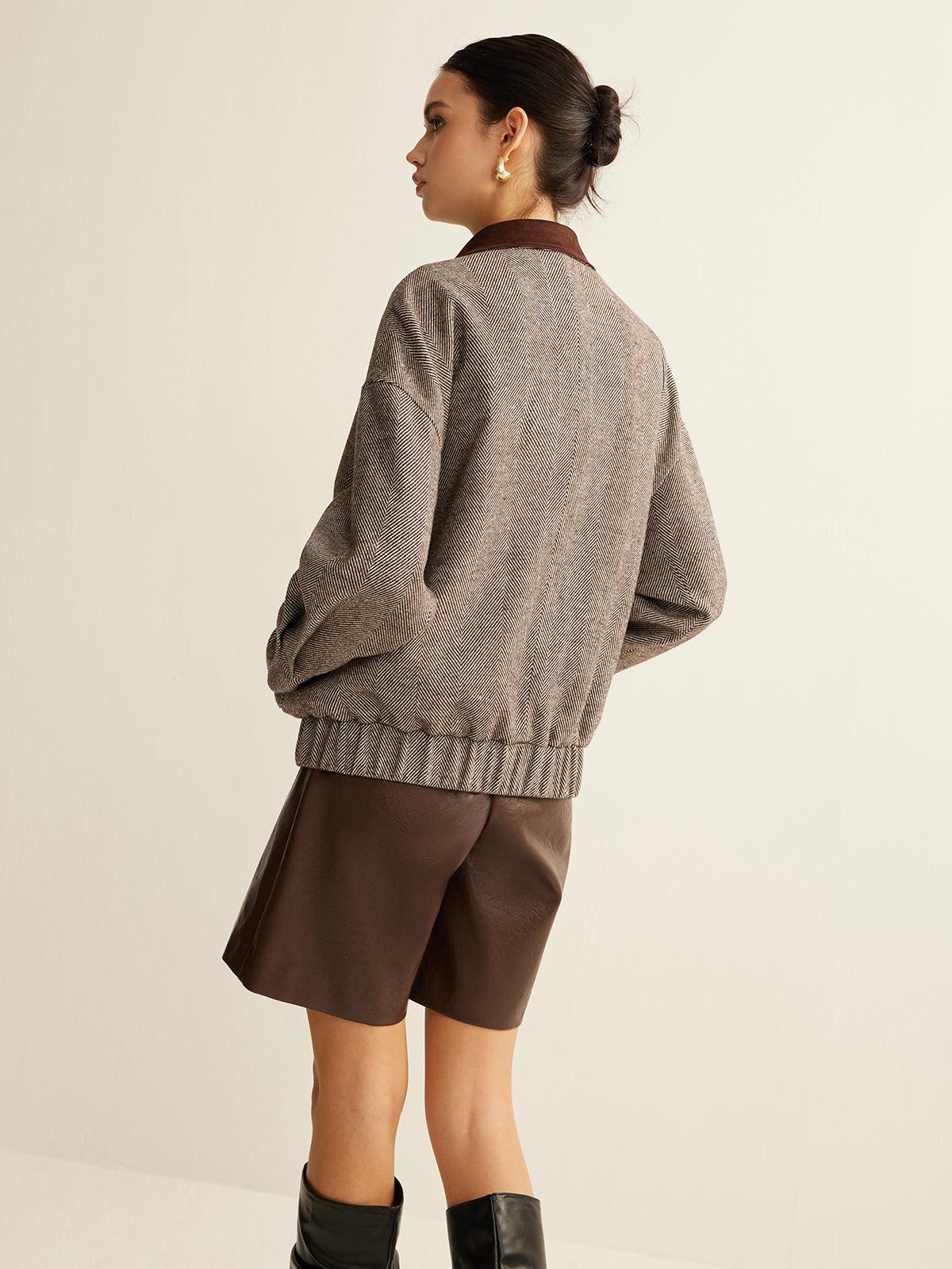 Herringbone Elegance Oversize Mont
