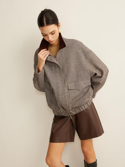 Herringbone Elegance Oversize Mont