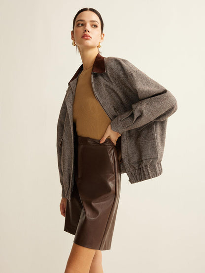 Herringbone Elegance Oversize Mont