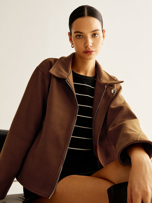 Marynarka w stylu vintage z zamkiem błyskawicznym