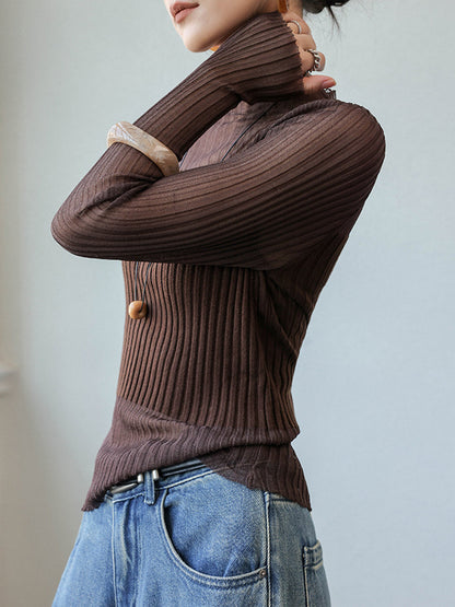 Przezroczysty cienki sweterek panelowy