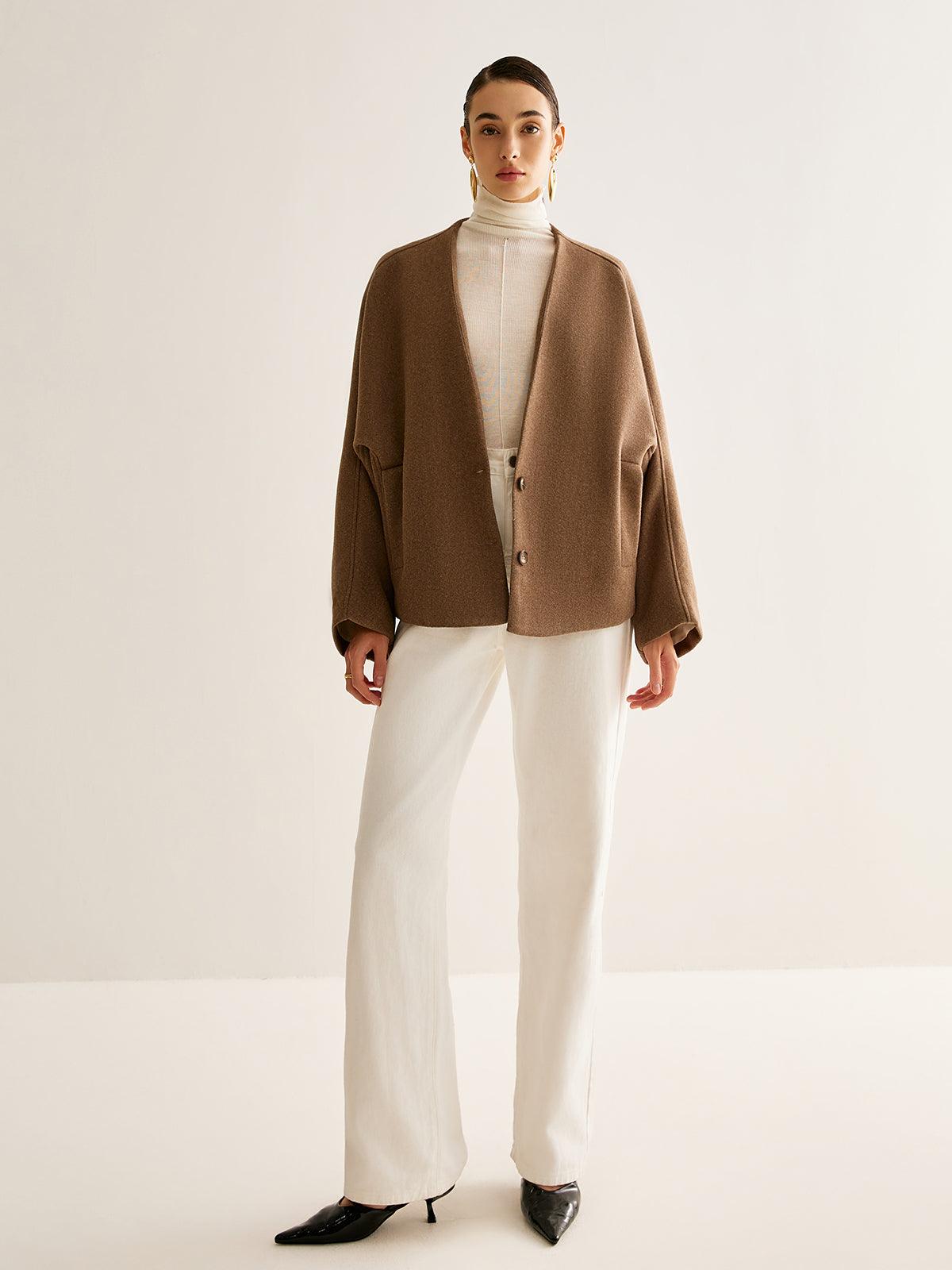 Mocha Essence Wool Kısa Kaban