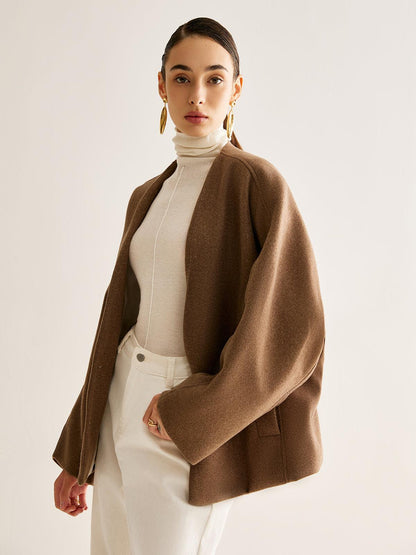 Mocha Essence Wool Kısa Kaban