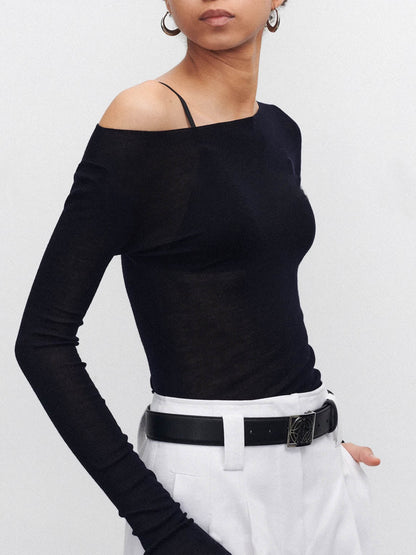 Yün Karışımlı İnce Şeffaf Kazak Üst