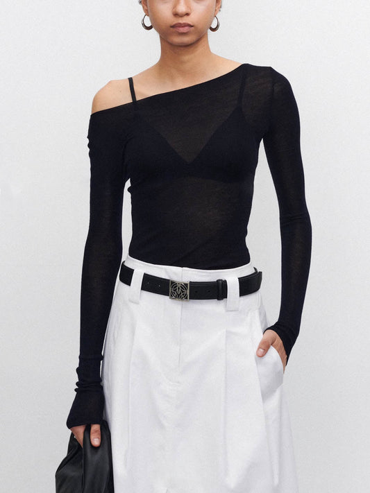 Yün Karışımlı İnce Şeffaf Kazak Üst