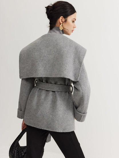 Yelken Yaka Kemerli Palto