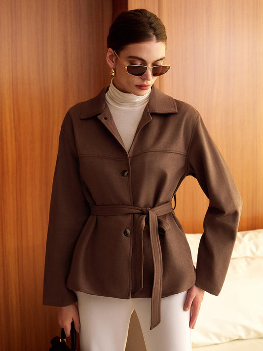 Melis Kahverengi Kuşaklı Trençkot