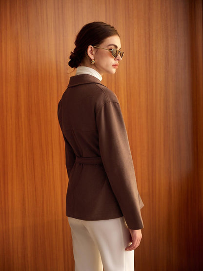 Melis Kahverengi Kuşaklı Trençkot