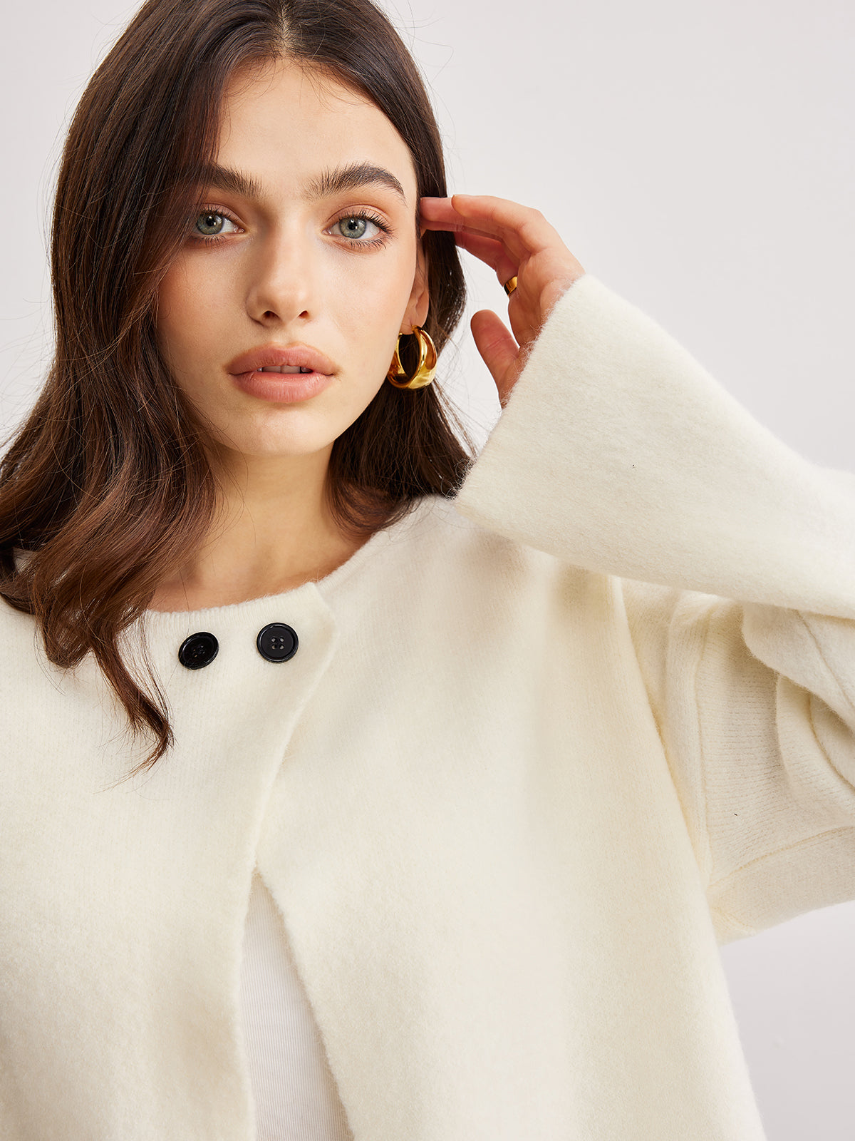 Kardigan Willa Minimalist z panelami i guzikami