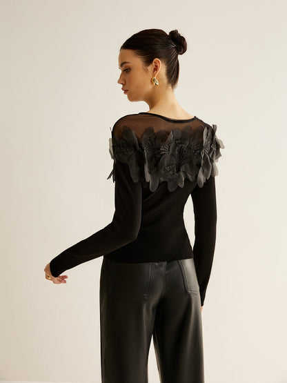 Zephyrine Çiçek Dekorlu Bluz