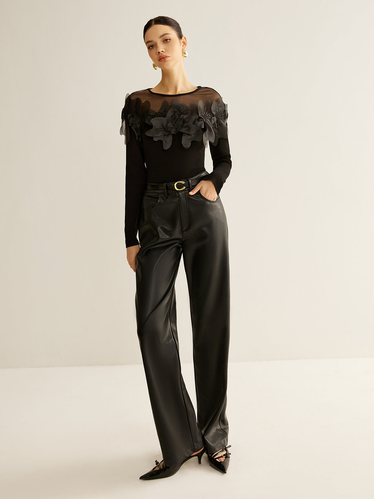 Zephyrine Çiçek Dekorlu Bluz