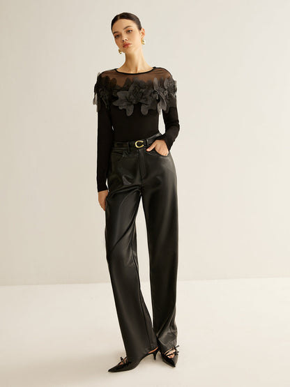 Zephyrine Çiçek Dekorlu Bluz