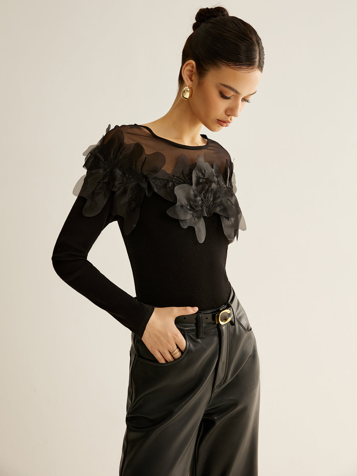 Zephyrine Çiçek Dekorlu Bluz