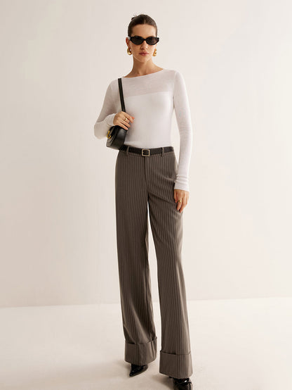 Yün Karışımlı Panel İnce Örgü Üst