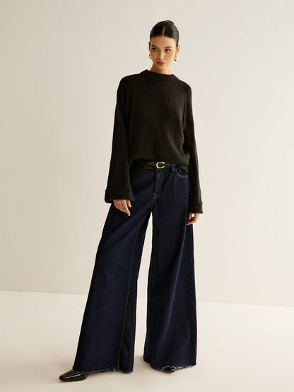 Büyük Boy Açık Sırtlı Bağcıklı Kazak