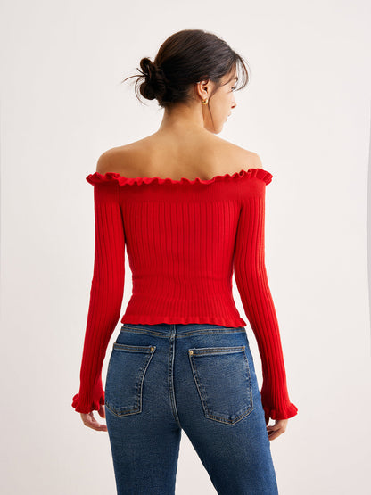 Straplez Marul Yaka Örgü Üst