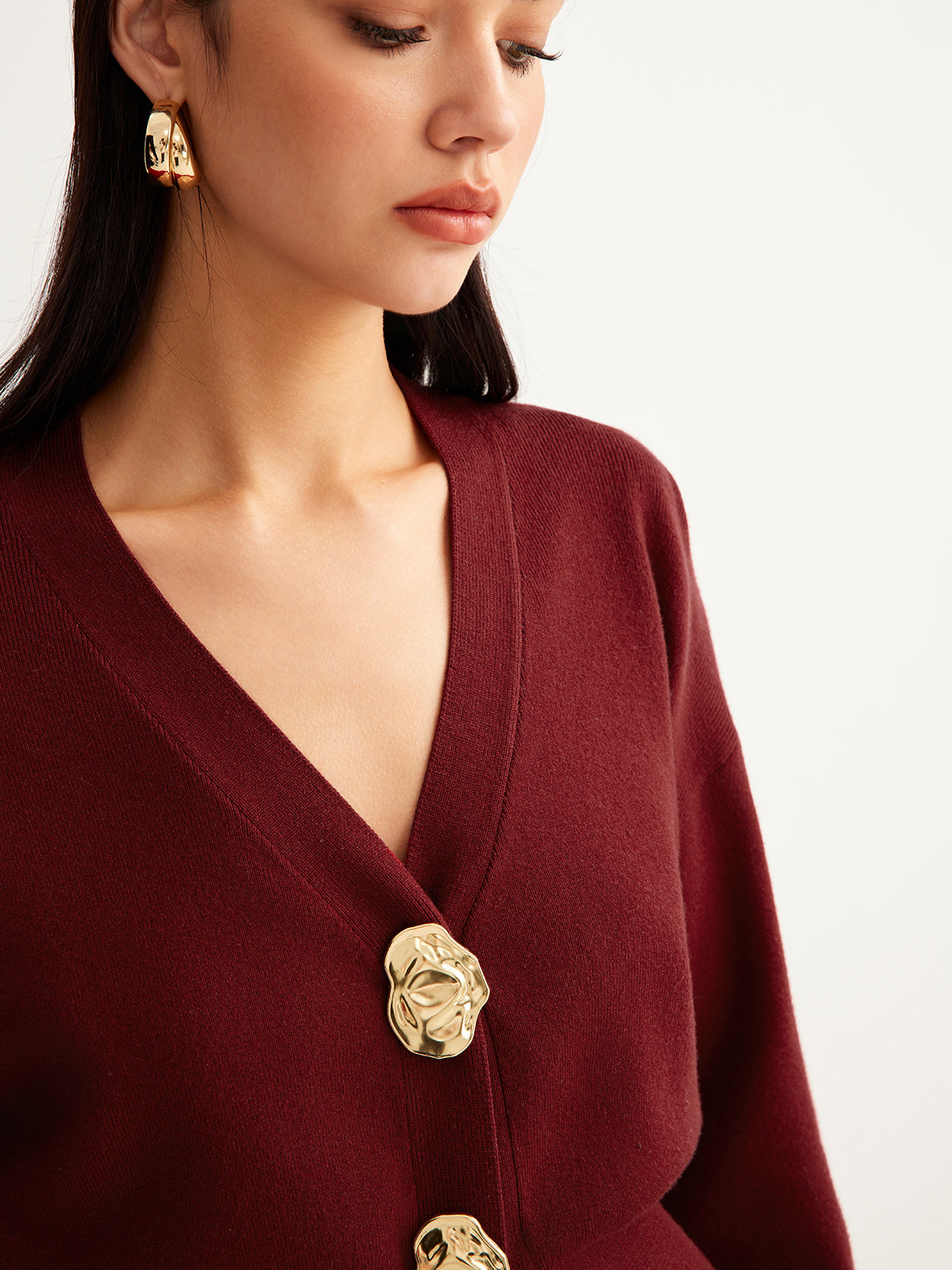 Metal Düğmeli Bölünmüş Ceket