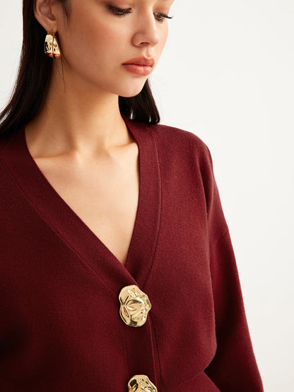 Metal Düğmeli Bölünmüş Ceket