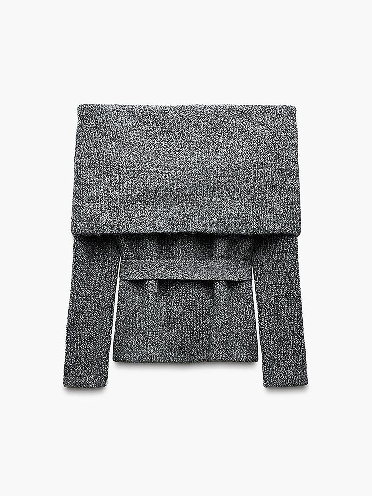 Sweter z odkrytymi ramionami i paskiem