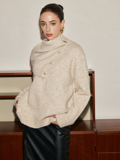 Regulowany szalik z mieszanki wełny