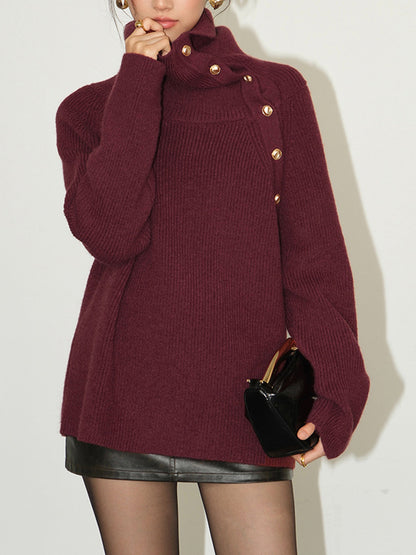 Asymetryczny sweter z odkrytymi ramionami