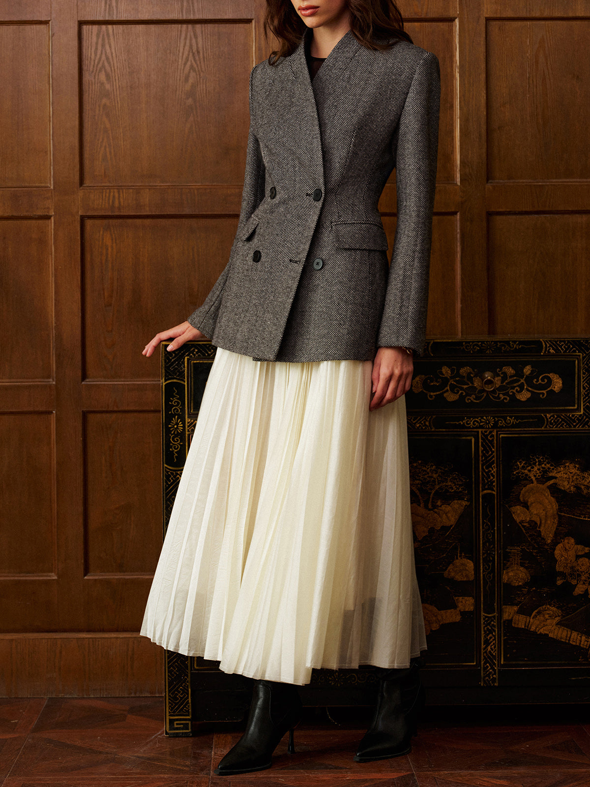 Marynarka w groszki z mieszanki wełny