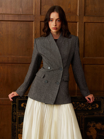 Marynarka w groszki z mieszanki wełny