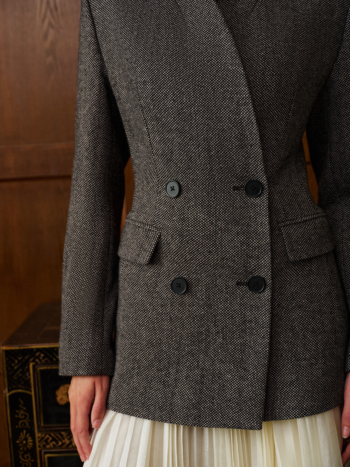 Marynarka w groszki z mieszanki wełny