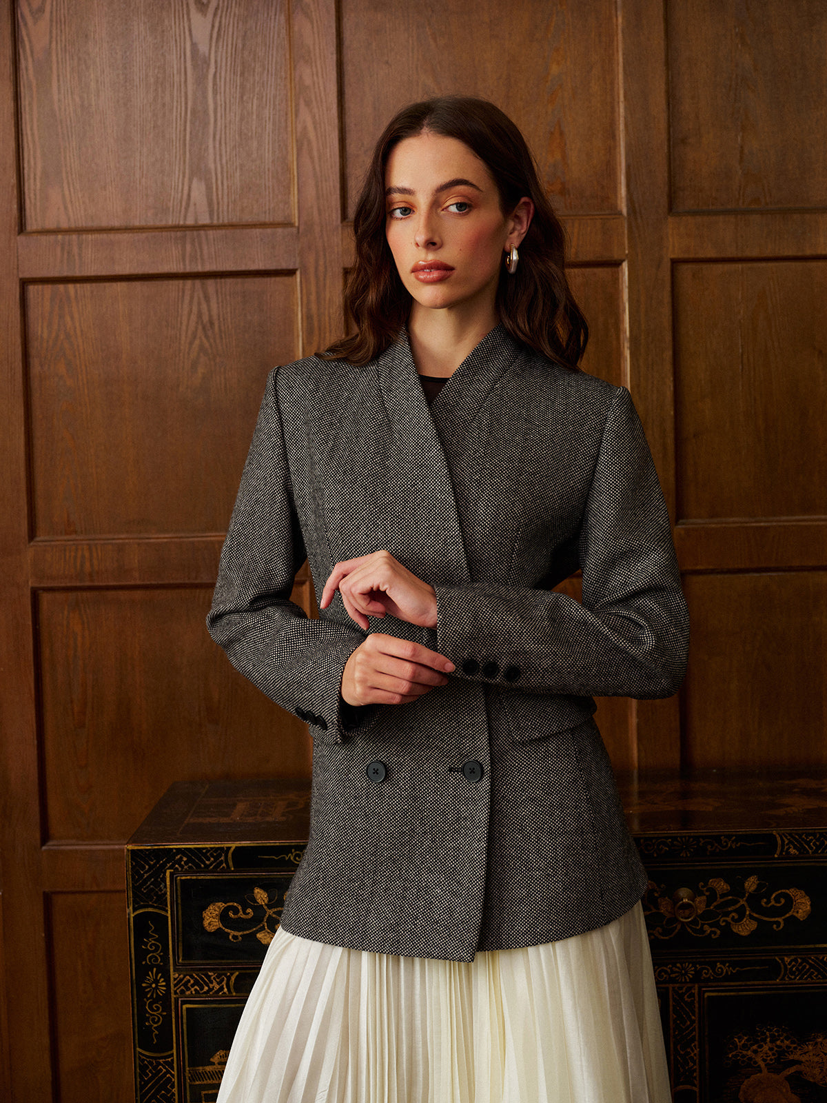 Marynarka w groszki z mieszanki wełny