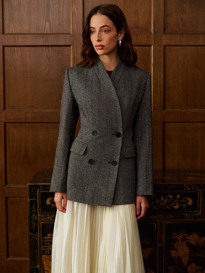 Marynarka w groszki z mieszanki wełny