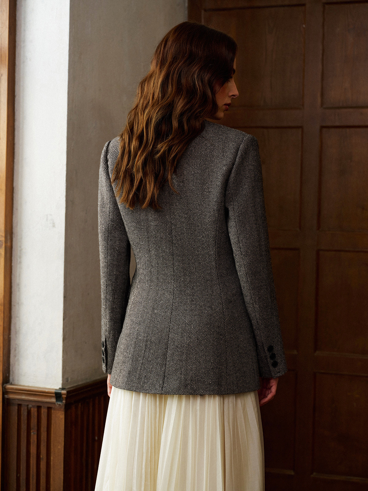 Marynarka w groszki z mieszanki wełny