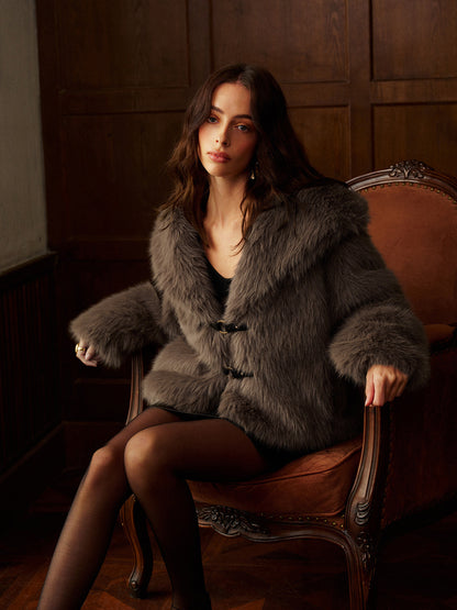 Lüks Yapay Kürk Kış Mont