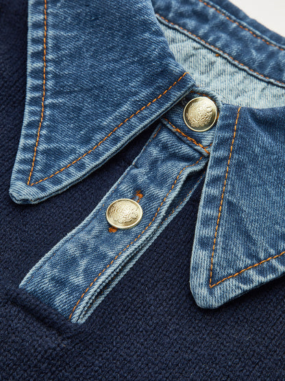 Sweter 2 w 1 z kołnierzykiem panelowym